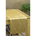 Bieżnik na stół złoty 35x220 cm welwetowy ROYAL 3 z cyrkoniami