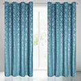 Zasłona niebieska z wytłaczanym wzorem, welwetowa 140x250 cm przelotka ARETA Eurofirany