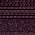 Ręcznik kąpielowy 70x140 cm bawełniany kolor ciemnofioletowy zdobiony subtelnymi paseczkami 500 g/m2 DAVOS Eurofirany