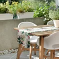Bieżnik na stół biało, zielony 40x140 cm wodoodporny GARDEN na taras oraz balkon