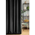 Zasłona szyta na taśmie fala ENYA czarna z miękkiej półmatowej tkaniny welwetowej