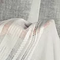 Firana szyta na taśmie 5 cm kremowa z matowej tkaniny o naturalnym wyglądzie z ażurowymi pasami, wykończona obciążnikiem