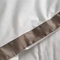 Pościel 220x200 cm bawełniana z makosatyny kolor biały, brązowy z kontrastującą kantą Reina Line Eurofirany