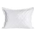 Poszewka na poduszkę 50x70 cm welwetowa zdobiona geometrycznymi przeszyciami biała RIA 6 EUROFIRANY PREMIUM