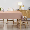 Obrus szyty pudrowo różowo różowy z gładkiej tkaniny typu dimout