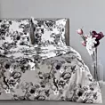 Pościel 220x200 cm bawełniana kolor popielaty, biały dwustronna z wzorem kwiatowym NIKA 54 Eurofirany