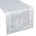 Bieżnik na stół biały 40x200 cm KARIN zdobiony listwą oraz delikatną złotą wypustką w eleganckim opakowaniu