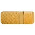 Ręcznik kąpielowy 70x140 cm bawełniany kolor musztardowy z welwetową bordiurą 500 g/m2 JESSI Eurofirany