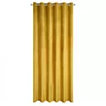 Zasłona musztardowa z matowego welwetu 215x250 cm przelotka MELANIE Eurofirany