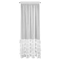 Firana biała z lśniącej organtyna peru z pięcioma falbanami 400x270 cm taśma CHARLOTTE 5 Eurofirany