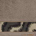 Ręcznik do rąk 30x50 cm bawełniany kolor ciemnobeżowy,czarny z designerską bordiurą 500 g/m2 EVA 24 Eva Minge Eurofirany