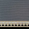 Firana biała z gładkiej matowej mikrosiateczki z ozdobną złotą koronką 300x150 cm przelotka CASSIE Eurofirany