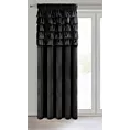 Zasłona czarna zdobiona falbanami z welwetu 140x270 cm taśma AURA Eurofirany