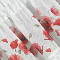Zazdrostka biało, czerwona z etaminy w stylu sielankowym w kwiaty maków 150x30 cm tunel MARI Eurofirany
