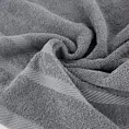 Ręcznik kąpielowy 100x150 cm bawełniany kolor stalowy z ozdobną bordiurą 500 g/m2 MILO Eurofirany