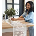 Bieżnik na stół 40x140 cm biały ażurowy MARY w stylu boho Eurofirany