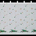 Zazdrostka świąteczna biało, zielona z etaminy z świątecznym motywem 150x90 cm szelki - XMAS 4 Eurofirany