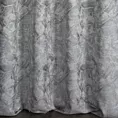 Zasłona szyta na taśmie fala popielata z tkaniny z wzorem przetykanym błyszczącą nicią