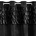 Zasłona czarna zdobiona falbanami z welwetu 140x250 cm przelotka ERIN Eurofirany