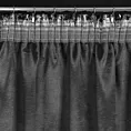 Zasłona czarno, srebrzysta zdobiona błyszczącym wzorem z tkaniny zaciemniającej 140x270 taśma ELISE Eurofirany