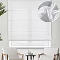 Roleta rzymska RAMIRA biała z wysokogatunkowego niemieckiego woalu, wykończona obciążnikiem