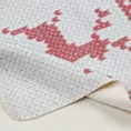 Koc bawełniano, akrylowy 200x220 cm biało, czerwony z motywem skandynawskim NOEL Eurofirany