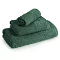Ręcznik do rąk 30x50 cm bawełniany kolor zielony o ryżowej strukturze z welwetową bordiurą 500 g/m2 LOREN Eurofirany