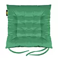 Poduszka na krzesło dwustronna 40 x 40 x 6 cm welwetowa ciemnozielona z szesnastoma pikowaniami Eurofirany