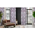 Zasłona srebrno, różowa w kwiaty z etaminy 140x250 cm przelotka SHERRY Eurofirany