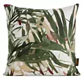 Poszewka na poduszkę 40x40 cm z satyny bawełnianej zdobiona nadrukiem egzotycznych liści zielono, biała SPRING 43 Eurofirany