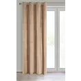 Zasłona ciemnobeżowa z tkaniny welwetowej 140x250 cm przelotka ROSA Design 91 Eurofirany