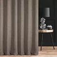 Zasłona szyta na taśmie 5 cm brązowo złocista z melanżowej tkaniny w stylu eko z dodatkiem nici metalicznej