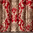 Zasłona szyta na flexach BRANDON bordowo złota z wyrazistym ornamentowym wzorem