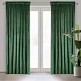 Zasłona ciemnozielona z tkaniny welwetowej 140x270 cm taśma ROSA Design 91 Eurofirany
