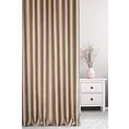 Zasłona szyta na taśmie fala ciemnobeżowa z jednokolorowej gładkiej tkaniny
