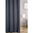 Zasłona szyta na taśmie fala granatowa z tkaniny o naturalnym splocie w stylu eko
