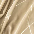 Zasłona beżowo, złota haftowana w duże karo z tkaniny welwetowej 140x250 cm przelotka MARGO Pierre Cardin Eurofirany