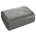 Narzuta welwetowa stalowa 220x240 cm pikowana metodą hot press z błyszczącym nadrukiem Design 91 Eurofirany