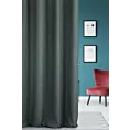 Zasłona szyta na flexach GEONOA grafitowa z miękkiej tkaniny o naturalnym charakterze z widocznym ozdobnym splotem