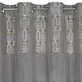 Zasłona stalowo, złota z dekoracyjnym pasem z welwetu 140x250 cm przelotka LIZA Eurofirany