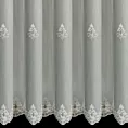 Firana szyta na taśmie fala naturalno popielata z delikatnej tkaniny typu aden, wykończonej kordonkowym haftem Italissima Eva Minge