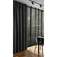 Zasłona czarna zdobiona nicią szenilową z tkaniny szyfonowej 135x270 taśma REINA Eva Minge Eurofirany