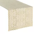 Bieżnik na stół 40x180 cm jasnobeżowy ażurowy MARTHA w stylu boho Eurofirany