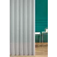 Firana szyta na flexach biała matowa z efektem pionowych prążków, wykończona obciążnikiem