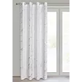 Zasłona biało, srebrzysta zdobiona nadrukiem marmurku 140x250 cm przelotka LANI Eurofirany