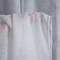Firana szyta na flexach biała z miękkiej, matowej etaminy o naturalnym splocie, wykończona obciążnikiem