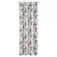 Zasłona biało, różowa z etaminy zdobiona nadrukiem pnących kwiatów 135x250 cm przelotki - RUTH Eurofirany