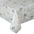 Obrus naturalno, jasnoniebieski 145x220 cm INES 10 z nadrukowanym motywem pastelowych kwiatów
