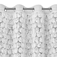 Zasłona biała zdobiona pasem aplikacji róż 3D 140x250 cm przelotka ROSES Eva Minge Eurofirany