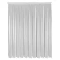 Firana biała z tkaniny w prążki przeplatane błyszczącą nicią 300x270 cm taśma NOELIA Eurofirany